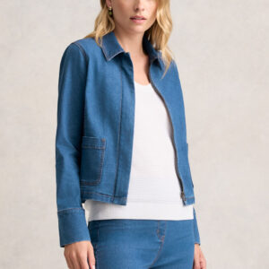 Cropped Denim Jacket - Dark Denim