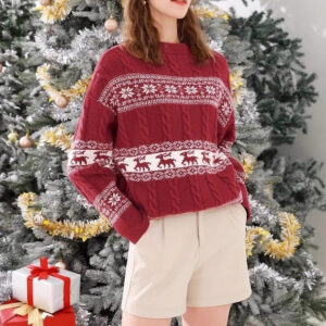 Loose Striped Jacquard Sweater