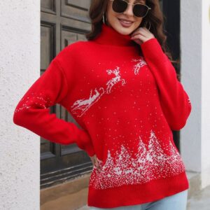 Cozy Color Block Snowflake Print Sweater